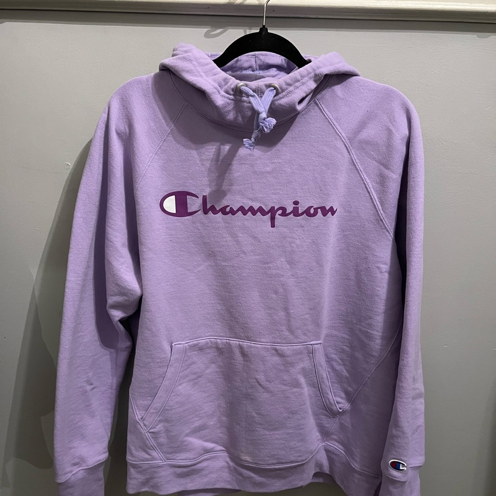 Champion hoodie light purple xl womens